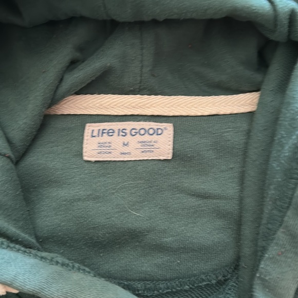 Life Is Good Green Sweatshirt Hoodie - Picture 3 of 4